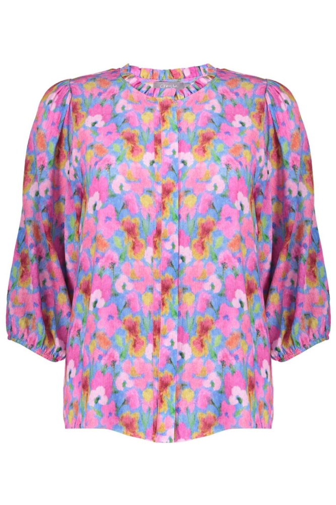Geisha roze dames blouse | Vooraanzicht