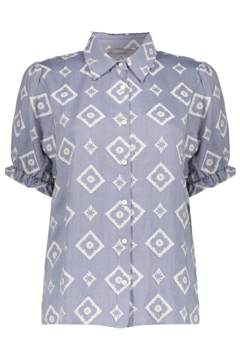 Geisha blauwe dames blouse | Vooraanzicht