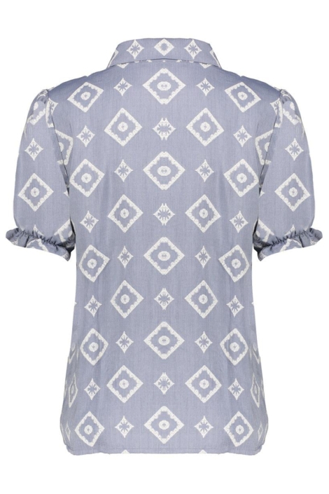 Geisha blauwe dames blouse | Achteraanzicht