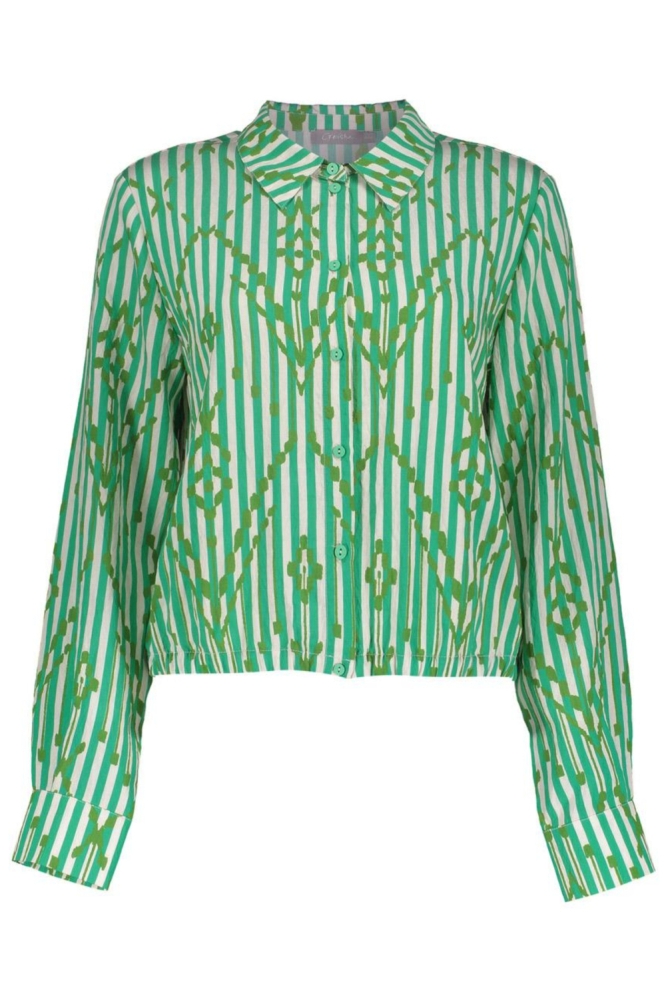 Geisha groene dames blouse | Vooraanzicht