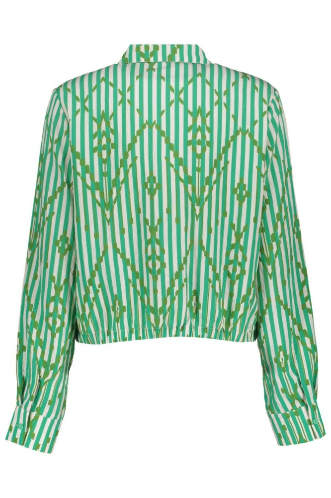 Geisha groene dames blouse | Achteraanzicht