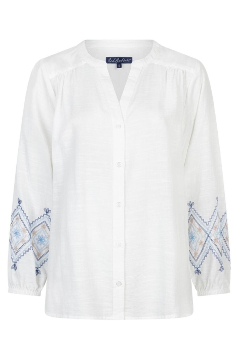 Red Button witte dames blouse | Vooraanzicht