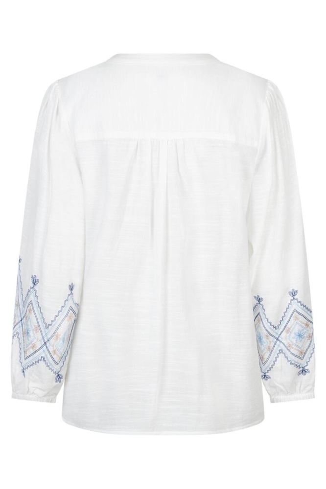 Red Button witte dames blouse | Achteraanzicht