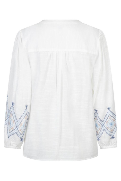 Red Button witte dames blouse | Achteraanzicht