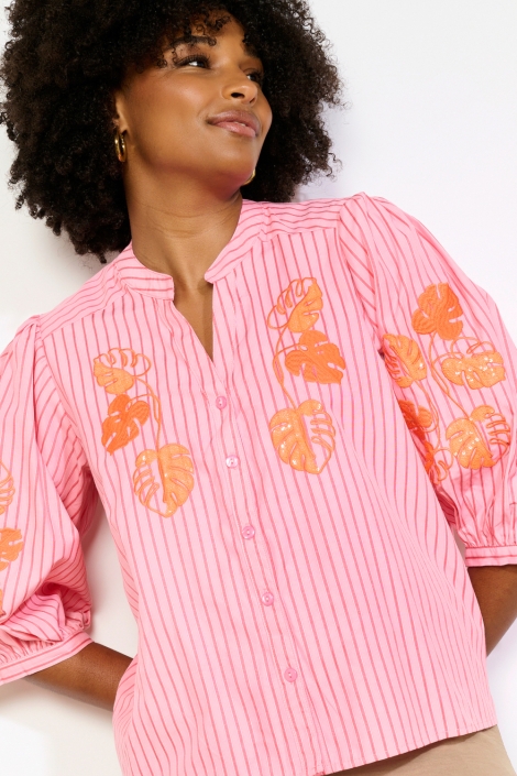 LolaLiza roze dames blouse | Close up