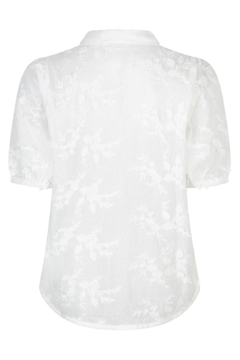 Red Button witte dames blouse | Achteraanzicht