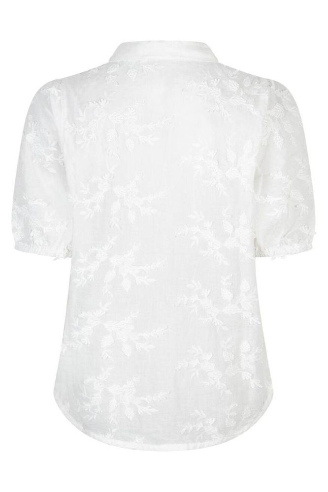 Red Button witte dames blouse | Achteraanzicht