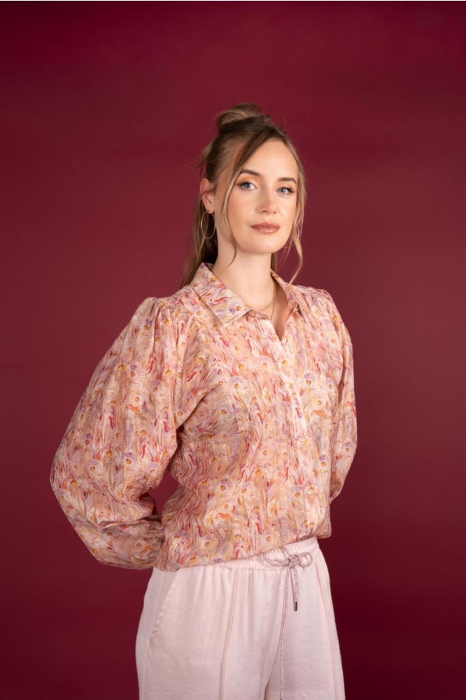 I-coni-K multi color dames blouse | Model vooraanzicht