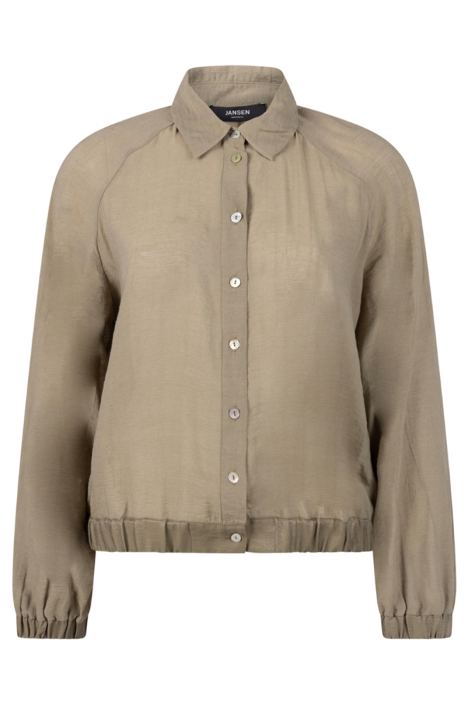 Juffrouw Jansen groene dames blouse | Vooraanzicht