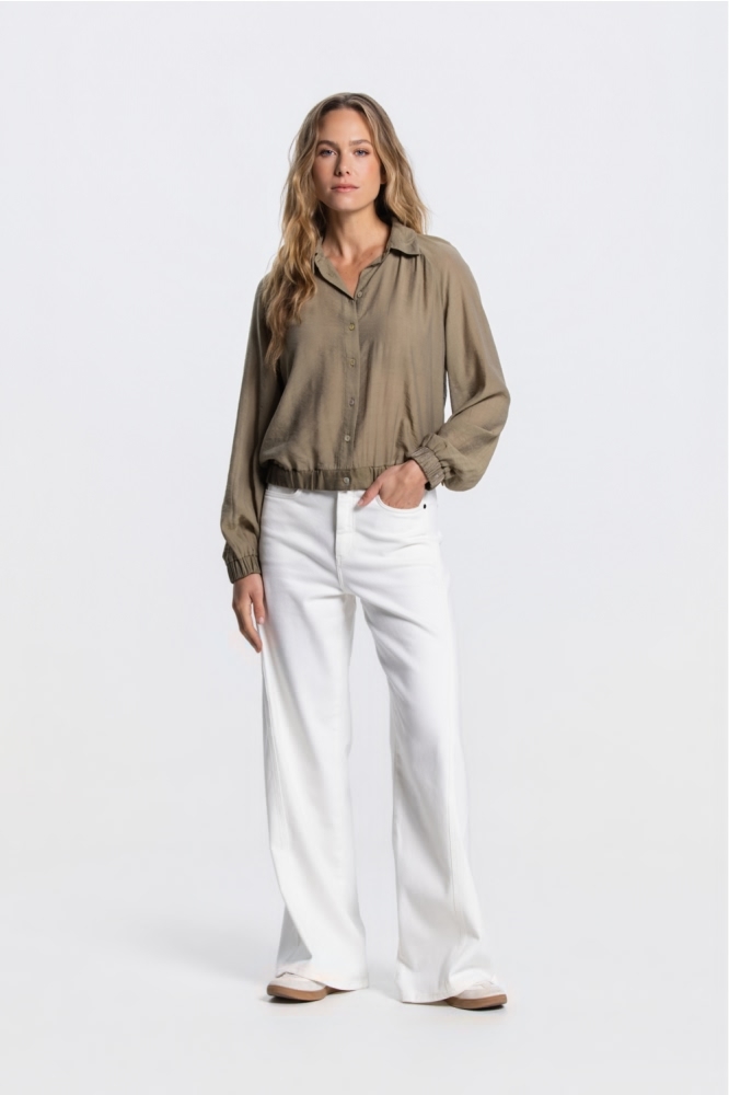 Juffrouw Jansen groene dames blouse | Model