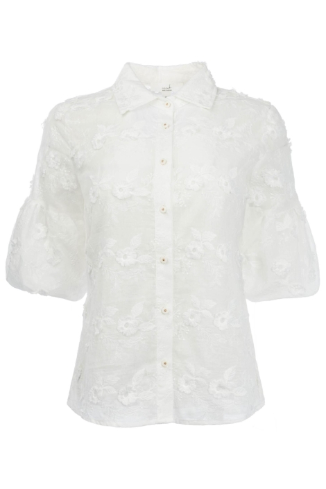 I-coni-K witte dames blouse | Vooraanzicht