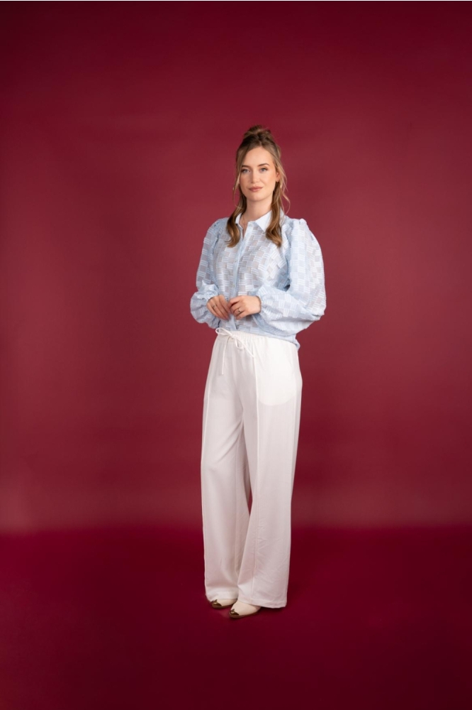 I-coni-K blauwe dames blouse | Model