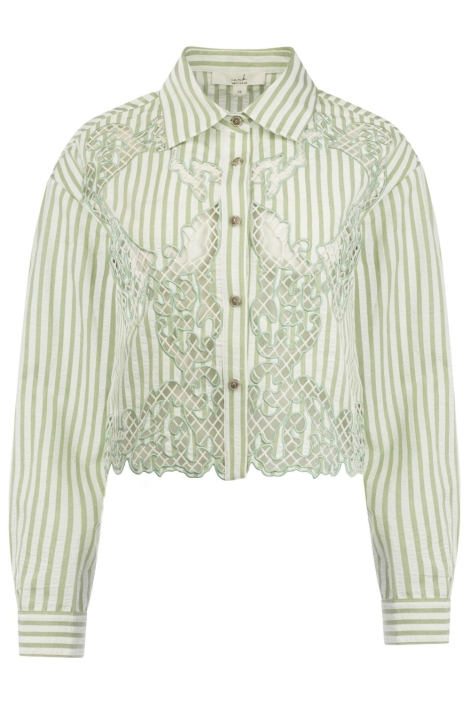 I-coni-K groene dames blouse | Vooraanzicht