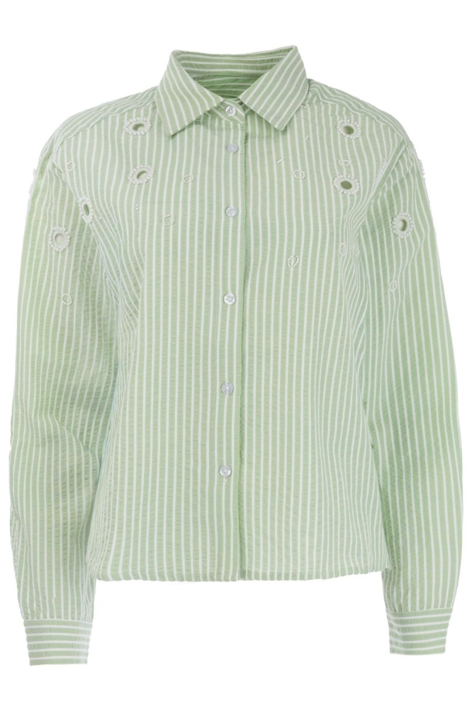 I-coni-K groene dames blouse | Vooraanzicht