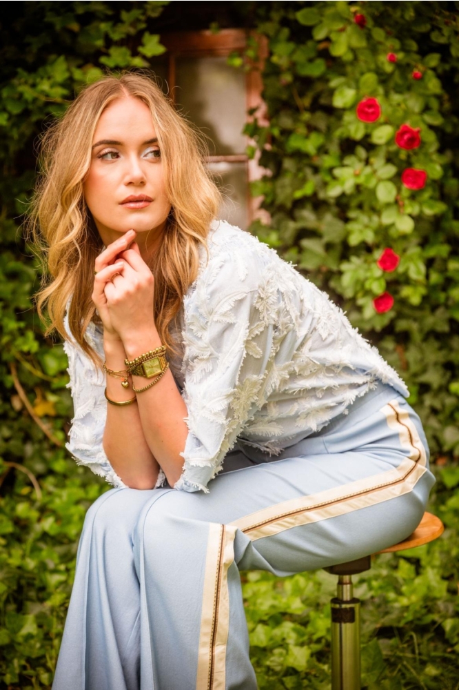 I-coni-K blauwe dames blouse | Model