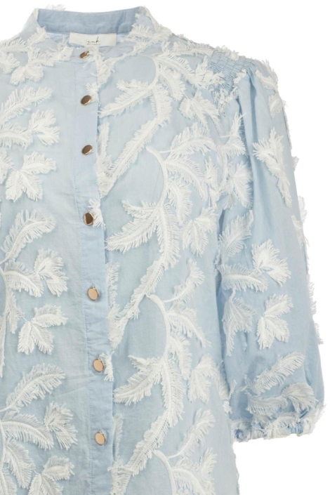 I-coni-K blauwe dames blouse | Close up