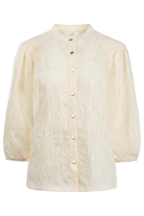 I-coni-K ecru dames blouse | Vooraanzicht