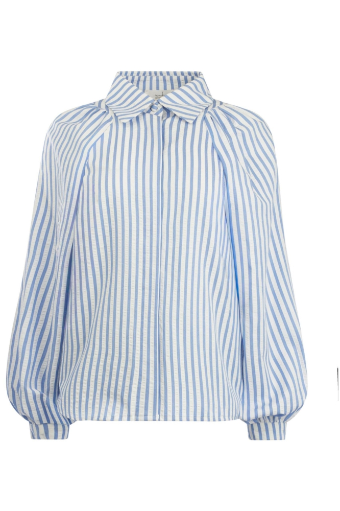 I-coni-K blauwe dames blouse | Vooraanzicht