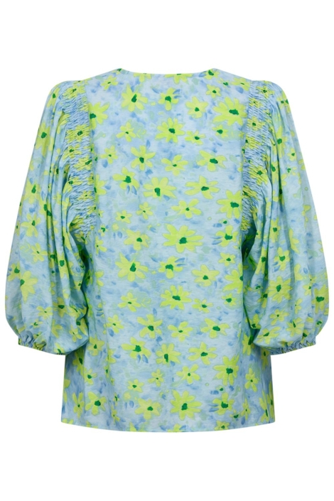 Freequent blauwe dames blouse | Achteraanzicht