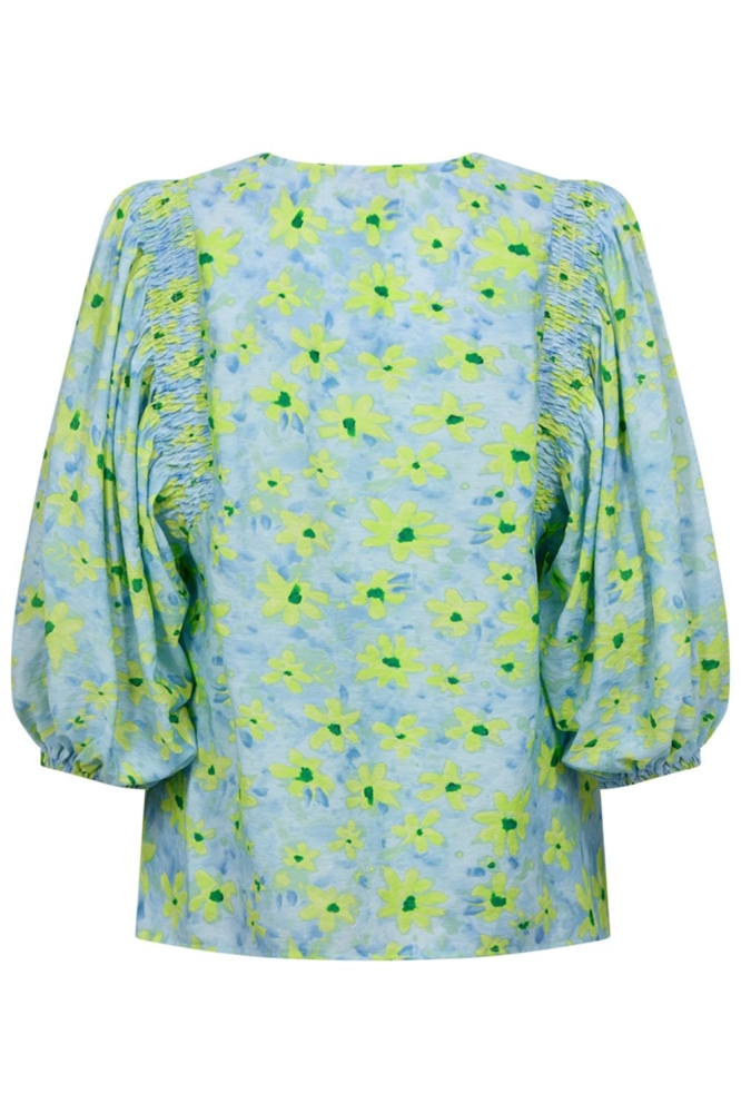 Freequent blauwe dames blouse | Achteraanzicht