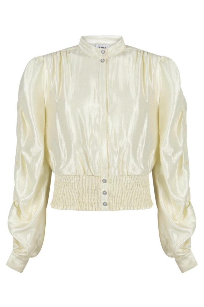 Aaiko gele dames blouse | Vooraanzicht