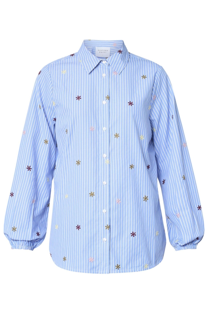 SisterS point blauwe dames blouse | Vooraanzicht