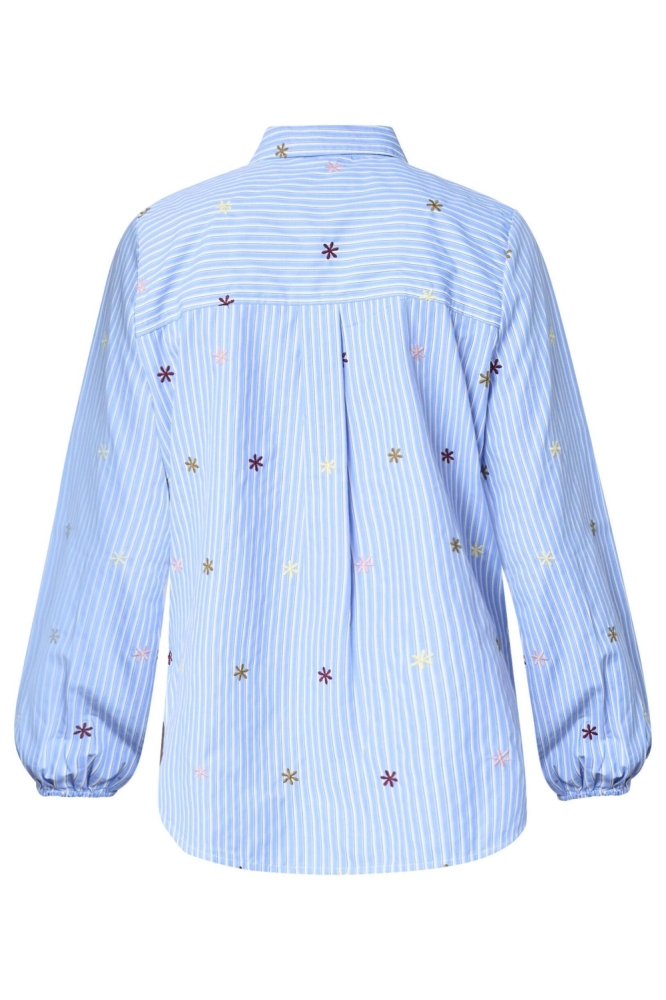 SisterS point blauwe dames blouse | Achteraanzicht