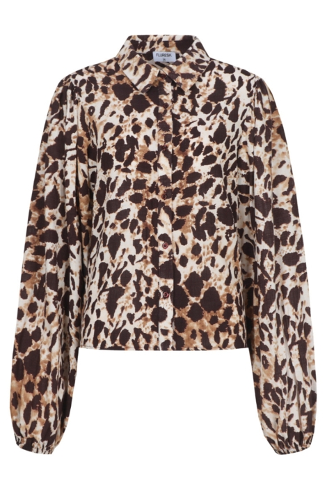 Fluresk camel dames blouse | Vooraanzicht
