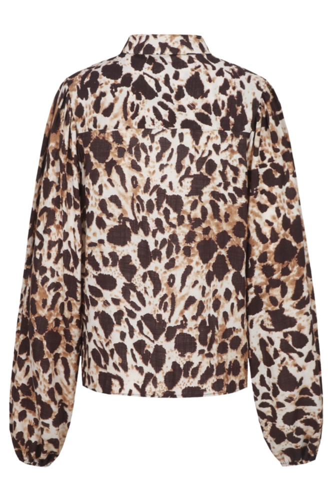 Fluresk camel dames blouse | Achteraanzicht
