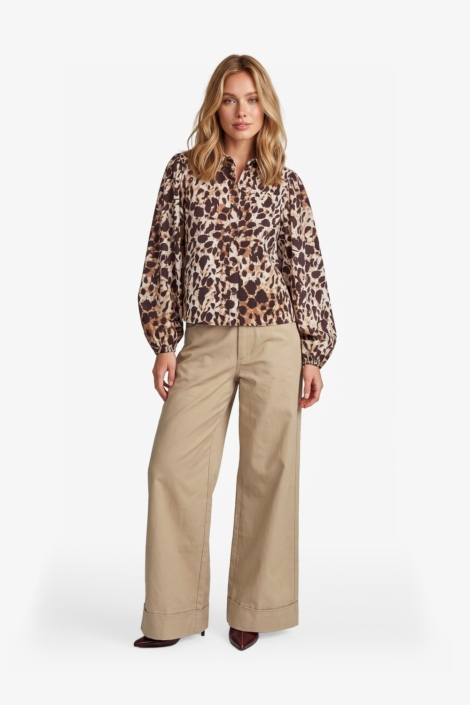 Fluresk camel dames blouse | Model