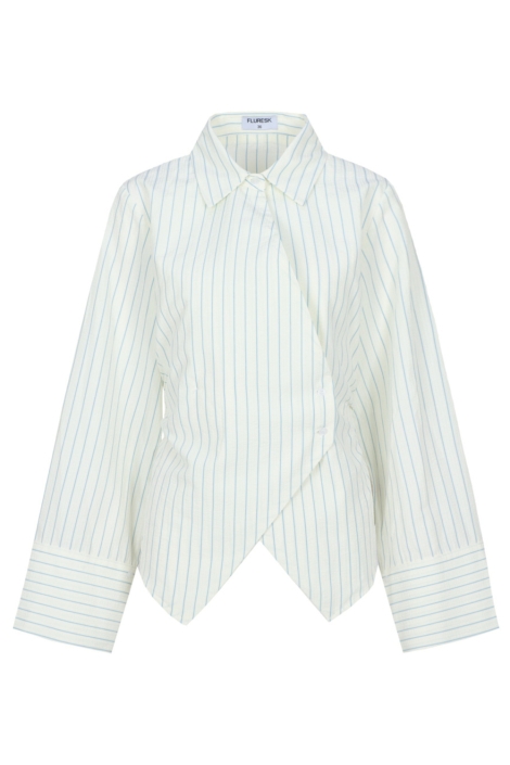 Fluresk witte dames blouse | Vooraanzicht