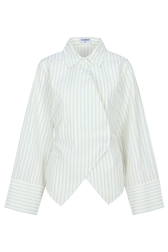 Fluresk witte dames blouse | Vooraanzicht