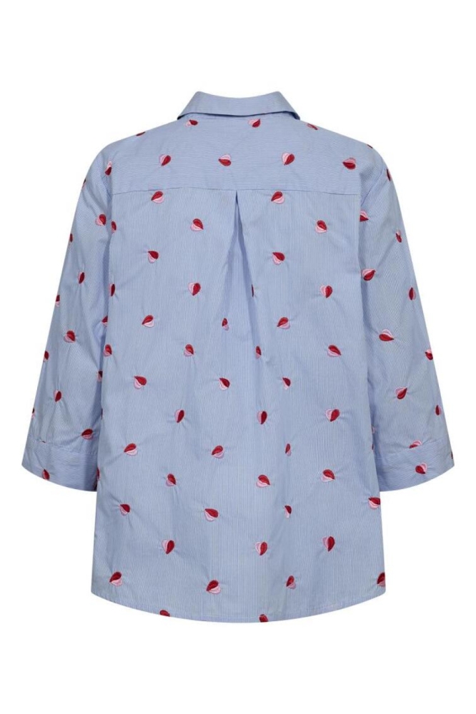 Freequent blauwe dames blouse | Achteraanzicht