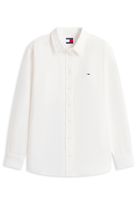 Tommy Jeans ecru dames blouse | Vooraanzicht