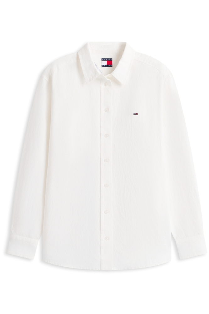 Tommy Jeans ecru dames blouse | Vooraanzicht