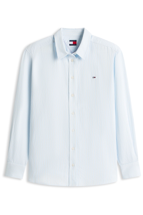 Tommy Jeans blauwe dames blouse | Vooraanzicht