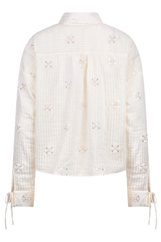 Nukus beige dames blouse | Achteraanzicht