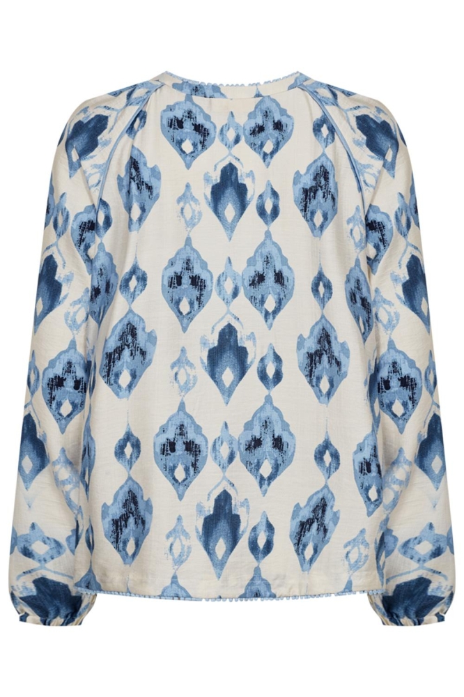 Freequent blauwe dames blouse | Achteraanzicht