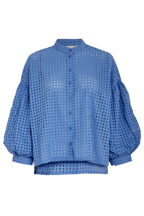 Peppercorn blauwe dames blouse | Vooraanzicht