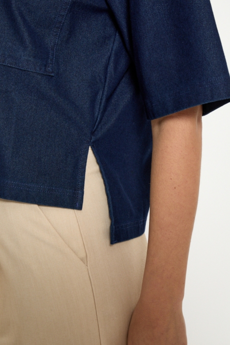 Peppercorn blauwe dames blouse | Sfeerbeeld, In situatie