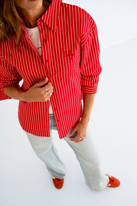 Maicazz rode dames blouse | Close up