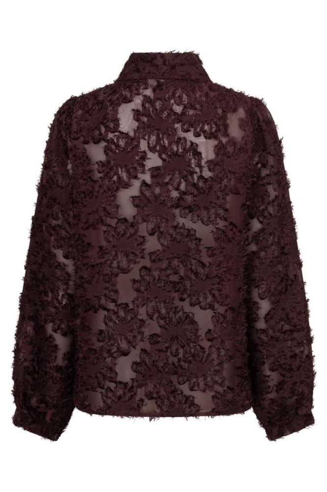 Red Button bordeaux dames blouse | Achteraanzicht