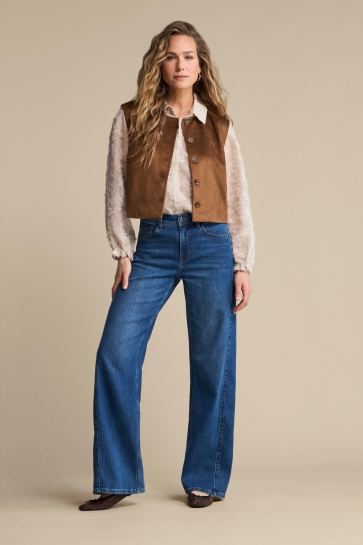 Red Button Blouse BLOUSE FRINGES SRB5010 Stone