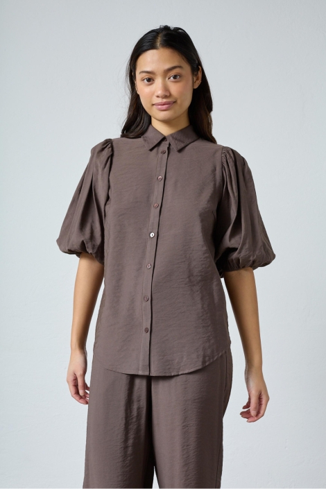 SisterS point bruine dames blouse | Model vooraanzicht