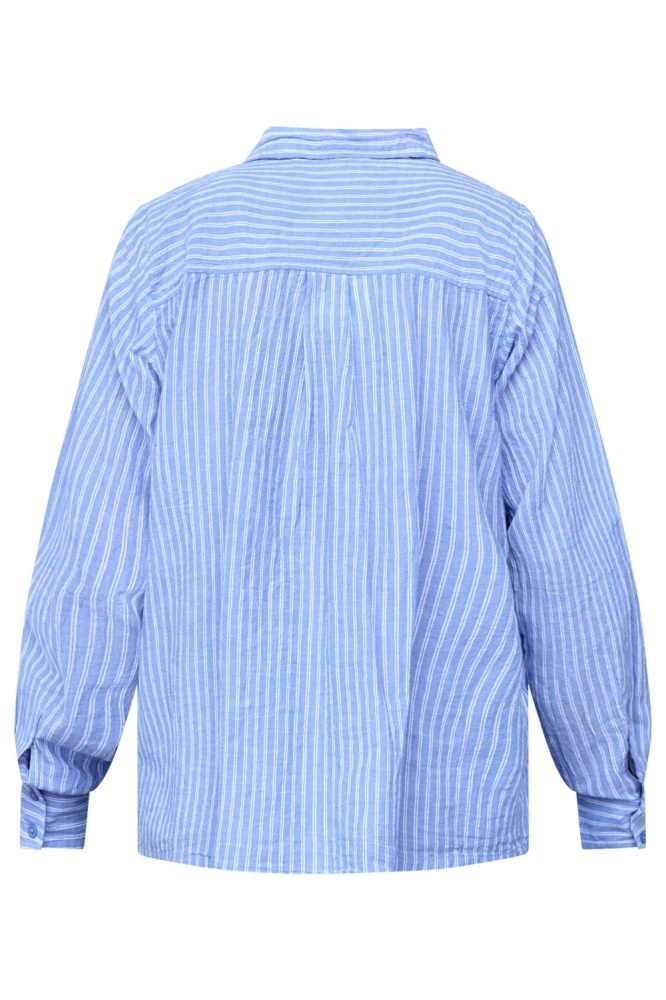 SisterS point blauwe dames blouse | Achteraanzicht