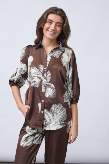 SisterS point Blouse ELLA SH77 19835 BROWN FLOWER