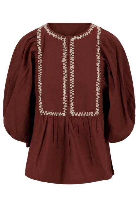 Zusss bruine dames blouse | Vooraanzicht