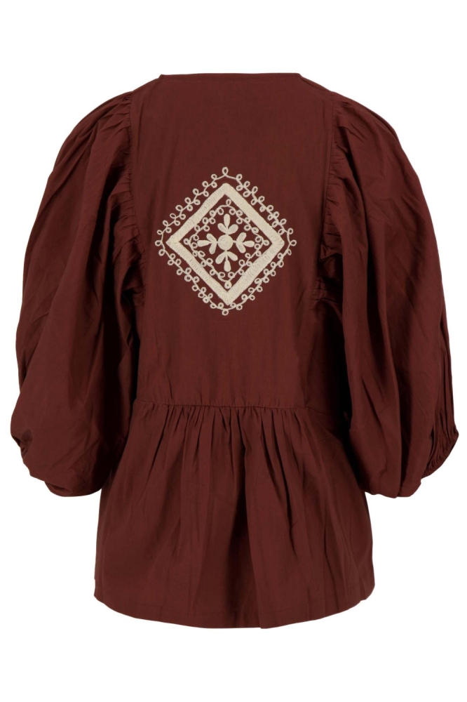 Zusss bruine dames blouse | Achteraanzicht