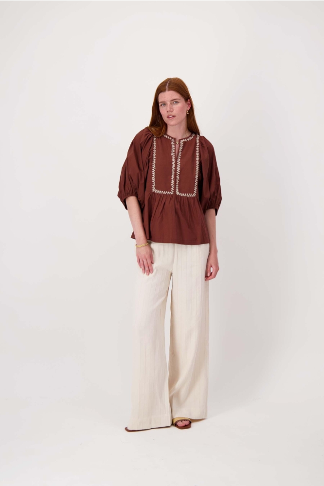 Zusss bruine dames blouse | Model