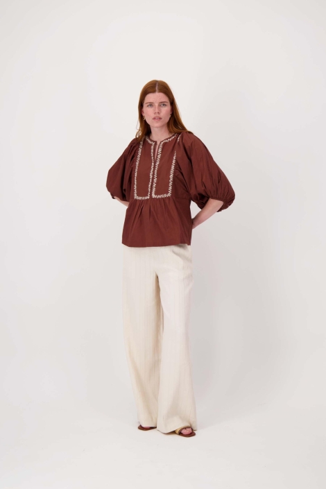 Zusss bruine dames blouse | Model